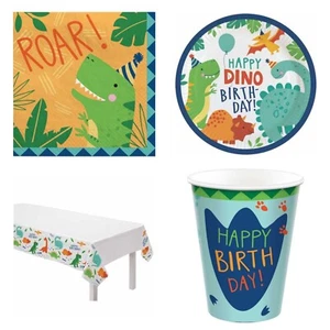 Dinosaurier komplettes Party-Party-Set für 8 Geschirr & Einladungen VERSANDKOSTENFREI - Bild 1 von 5