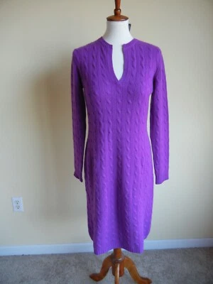 Vestido para mujer $898 Ralph Lauren Collection 100 % cachemir púrpura talla L Foto 1 de 4