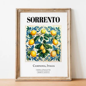 Sorrento Tile Print | Italian Lemon Pattern Wall Art | Home Decor - Picture 1 of 11