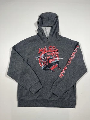 Marvel Spider-Man Miles Morales Sudadera con Capucha Juvenil Grande Gris Gráfico Pullover Polar Foto 1 de 4
