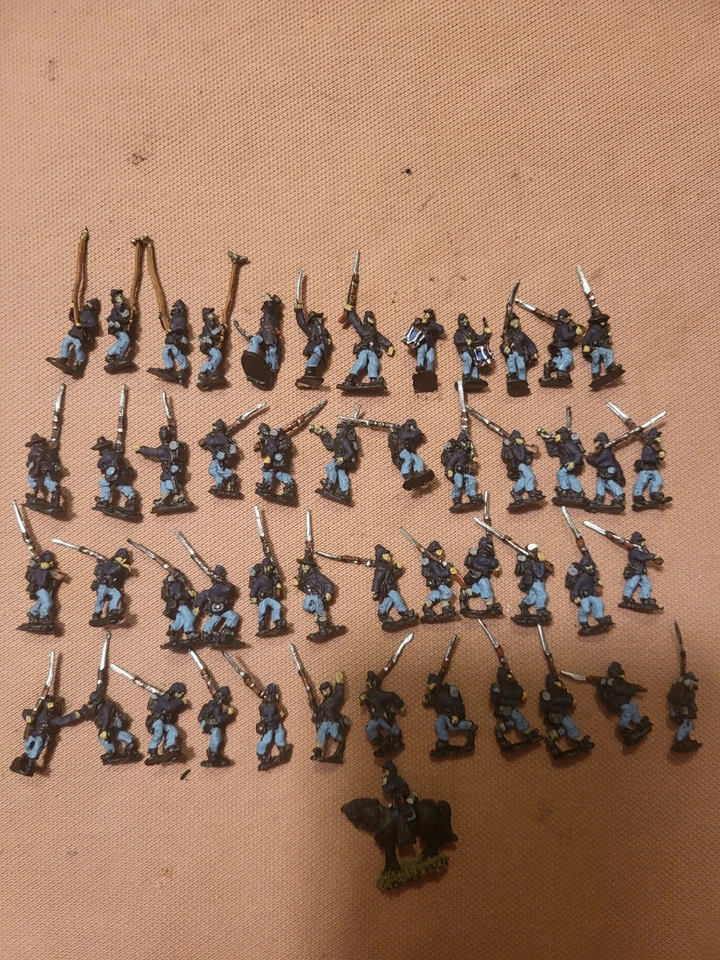 Infantería Unión ACW pintada 15mm con mando. (49 figuras) ((A) Foto 1 de 1