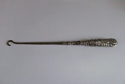 VICTORIAN BUTTON HOOK WITH STERLING SILVER HANDLE * BIRMINGHAM - 1898 * - Image 1 of 4
