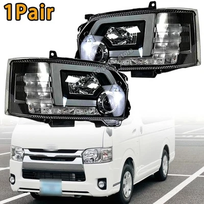 1 пара светодиодных прожекторов индикаторов последовательности фар для Toyota Hiace Van 2015-19 годов выпуска - Изображение 1 из 4