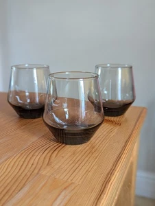 Wedgwood Stennett-Willson Smoke Grey Glass Tumblers Set of 3 Vintage 1960s - Picture 1 of 4