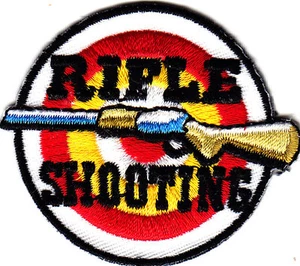 RIFLE SHOOTING Iron On Patch Guns Rifles - Picture 1 of 2