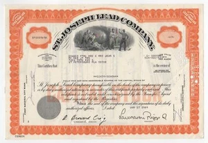 St. Joseph Lead Company Stock Certificate - Picture 1 of 2