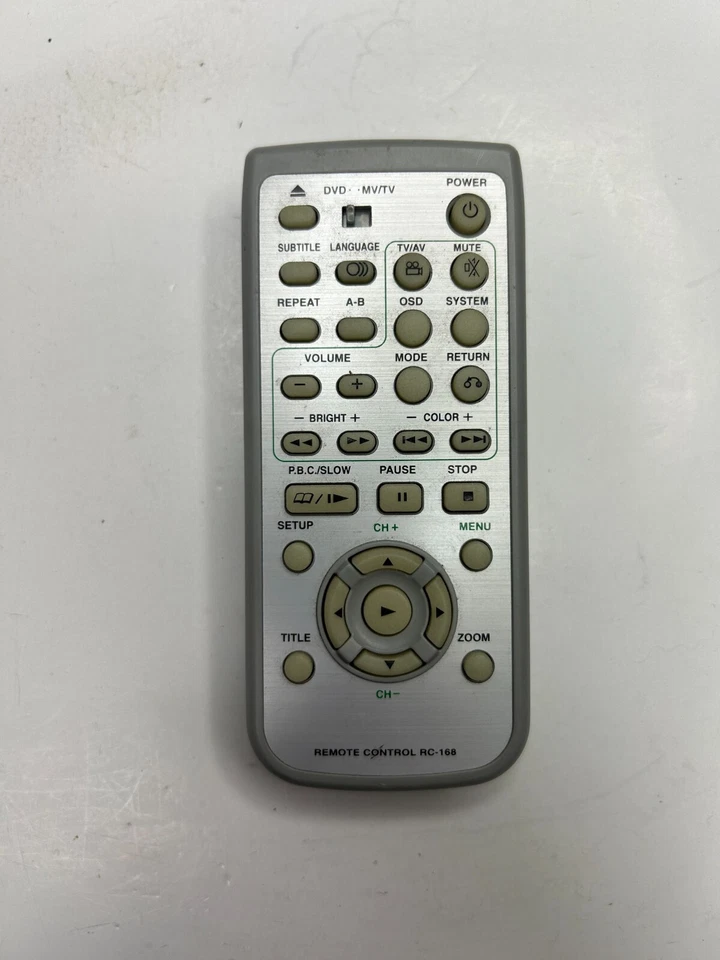 AUDIOVOX RC-168 IR Remote OEM for DVD Players MVP301V, DVD168, MVDVD51, MVDVD4, - Image 1 of 2