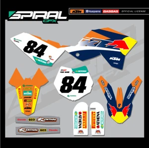 Kit de gráficos MX personalizados modificados de fábrica KTM SX65 SX 65 2014 2015 TODOS LOS AÑOS - Imagen 1 de 5