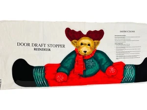 Vintage Cut & Sew Christmas Reindeer Fabric Panel Draft Door Stopper Spectrix - Foto 1 di 5