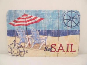 CounterArt Reversible Placemats (Set of 4) Seas the Day Beach Sand Set Sail - Picture 1 of 1