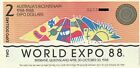 1988 Australia Bi-Centenary Brisbane World Expo 88 $2 Two Dollar Unc Funny Money