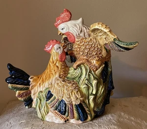 VTG & RARE Heartfelt Kitchen Creations Young's Fighting Cocks/Roosters/Chickens - Picture 1 of 5