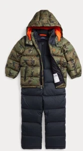 Polo Ralph Lauren Snow Suit Jacket Overalls Boys 2T Camo Water-Repellent Down - Picture 1 of 21