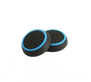 2x PS4 Thumbstick Gummi Kappen Controller Grips Caps Überzieher SCHWARZ-HELLBLAU - Bild 1 von 1