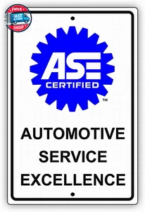 Wall Signs Notice Warning Sign Decor 12X16 Tin Metal Signs ASE Certified - Picture 1 of 12