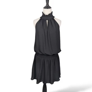 Amanda Uprichard Mini Dress S Kimmie Smocked Black Witchy Party Event - Picture 1 of 6