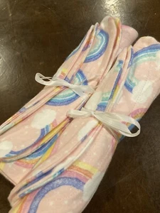 Paños para eructar bebé bebé ~ arco iris rosa ~ grandes caseros ~ conjunto/4 franela súper suave - Imagen 1 de 4