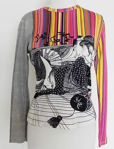 Vintage Nik Nik Oberteil Langarm Mehrfarbig Extra RAR Pullover Jersey Gr. S - Bild 1 von 10