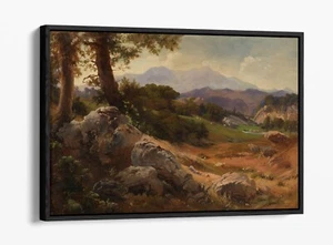 JOHANN WILHELM SCHIRMER, PAISAJE DE MONTAÑA - EFECTO FLOTANTE LONA IMPRESIÓN DE ARTE DE PARED - Imagen 1 de 12