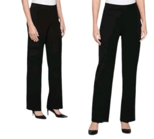 EXCLUSIVELY MISOOK Large Petite STRAIGHT LEG ELASTIC WAIST Baggy Pants Slacks - Picture 1 of 7