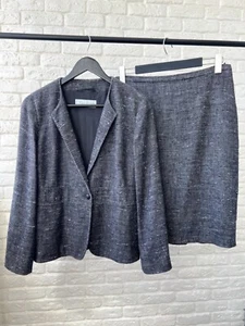 Max Mara Tweed Wool / Silk Suit Blazer & Skirt Women's Size 44 IT - Picture 1 of 8