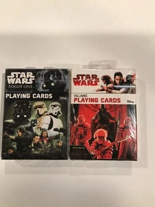 2 neue STAR WARS FAN CLUB Rogue one & VILLAINS SPIELKARTEN von CARTAMUNDI  - Bild 1 von 2
