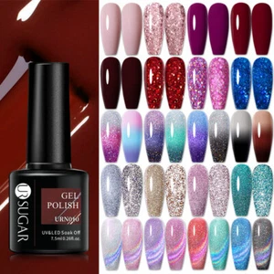 UR SUGAR Nail Gel Polish Shiny Glitter Magnetic Thermal Reflective UV Nail Art - Picture 1 of 147