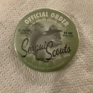 2008 Official Order of Minnesota Historical Society Sesqui Scouts Pinback Button - Picture 1 of 2