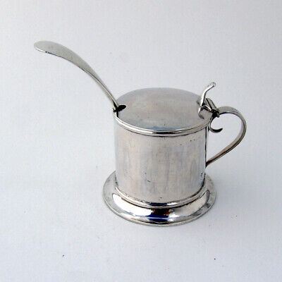 Hammered Finish Mustard Pot Spoon Set Sterling Silver • 238.98$