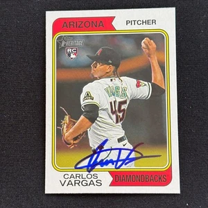Tarjeta de béisbol Carlos Vargas firmada 2023 Topps Heritage D-Backs radiocontrol #552 - Imagen 1 de 1