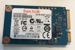 SanDisk 64GB SSD SDSA5DK-064G mSATA SD6SF1M-064G-1022 6G 54-90-20801-064G - Picture 1 of 1
