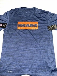Nike Chicago Bears Medium Adult Shirt Football NFL Performance Dri Fit Blue Mens - Picture 1 of 6