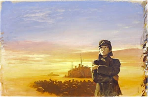 Len Thurston "Proud Harvest" original gouache illustration helmet soldier Brown - Picture 1 of 3
