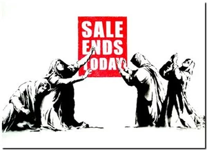 BANKSY STREET ART CANVAS PRINT Sale ends today 8"X 10" stencil poster - Picture 1 of 1