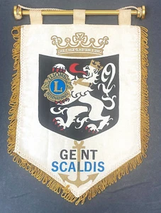 Bandera vintage del club de leones Gent Scaldis Bélgica 7,5 x 10 pulgadas - Imagen 1 de 2