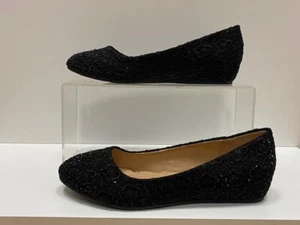 Ballerinas Damenschuhe Loafer  klassische Schuhe Schwarz mit Glitzer NEU SALE - Picture 1 of 1