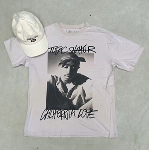 2Pac Tupac Shakur California Love T Shirt Hat Bundle Men Women XXS Tan Brown Rap - Picture 1 of 22