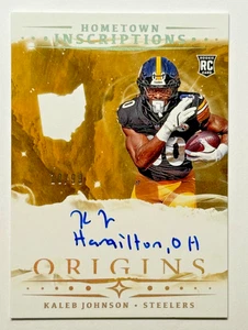 Panini Origins 2025 #HI-24 inscripciones Kaleb Johnson/99 RC auto ACEROS - Imagen 1 de 2