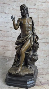 Stunning French Neo Gothic Bronze Jesus on Marble Base Lost Wax Method Gift NR - Picture 1 of 10