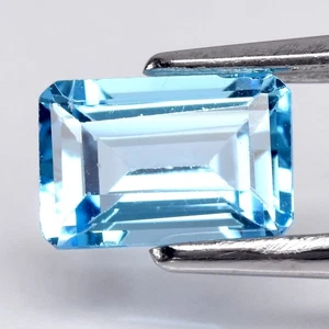 💎 0.70ct 6x4mm VS Octagon Natural Blue Topaz - Brazil Gemstone - Bild 1 von 4