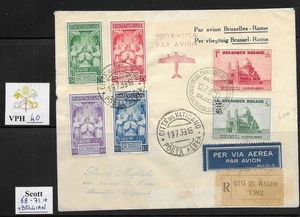VPH_40. VATICAN POSTAL HISTORY. 1939 CORONATION PIUS XII w. BELGIUM stamps - Picture 1 of 1