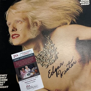 EDGAR WINTER Signed Album Vinyl Record JSA COA THEY ONLY COME OUT AT NIGHT - Picture 1 of 7