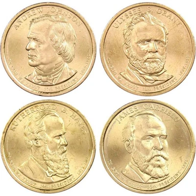 Juego de 4 monedas de dólar presidencial D 2011 BU sin circular Mint State $1 coleccionable Foto 1 de 2