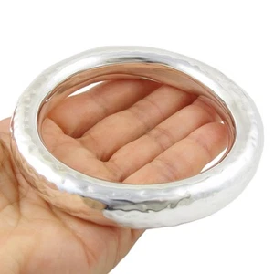Taxco 925 Silver Bangle Large Hallmarked Sterling Circle Design for Women - Picture 1 of 6