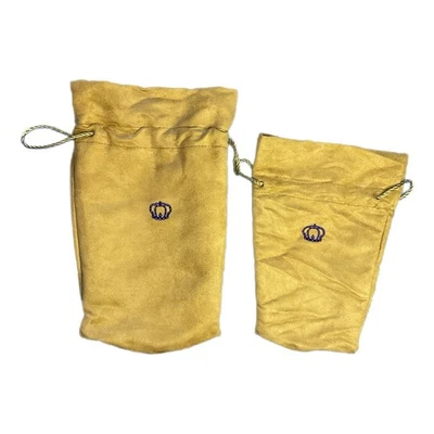 批量 2 件 Crown Royal Special Reserve 棕褐色米色麂皮绒包 金色 10 英寸 x 8 英寸和 7 英寸 x 8 英寸 — 第 1/4 张图片