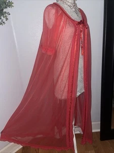 Vintage Sheer TOSCA Sweep CHIFFON Long Babydoll GOWN Peignoir Robe Flowy - Picture 1 of 15