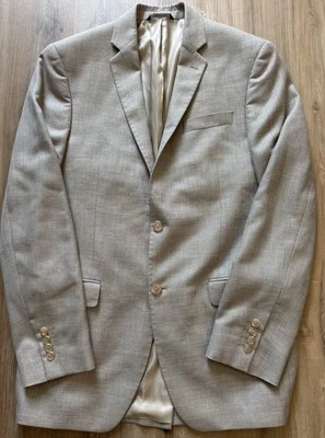 Ralph Ralph Lauren Blazer Polyester Rayon Linen Blend Beige Jacket 40 Long - Image 1 of 4