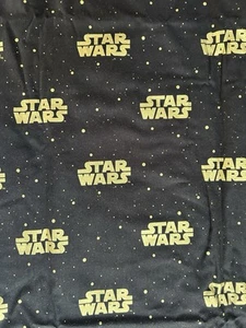Star Wars - Lucasfilm Camelot Fabrics- Metallic Gold on Black Background - BTY - Picture 1 of 4