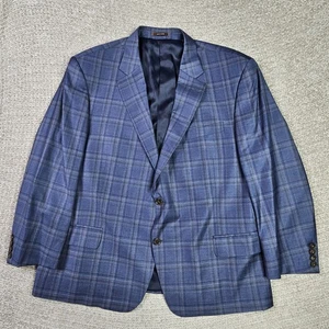 Peter Millar 48R Custom Light Gray Blue Windowpane Sport Coat Blazer - Picture 1 of 18