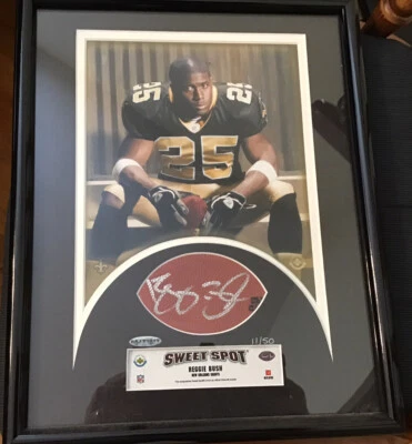 2006 UD SWEET SPOT 8x10 FRAMED AUTO REGGIE BUSH NEW ORLEANS SAINTS RARE 11/50 - Изображение 1 из 4